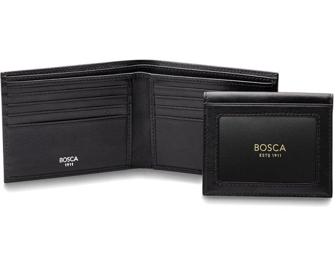 Кошелек для карт Bosca с отстегивающимся ID-футляром из кожи Nappa Vitello