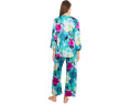Пижама Natori Viva из сатина с принтом и мандариновым воротником