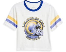Футболка с полосатым кокеткой Junk Food Clothing для детей NFL Los Angeles Rams