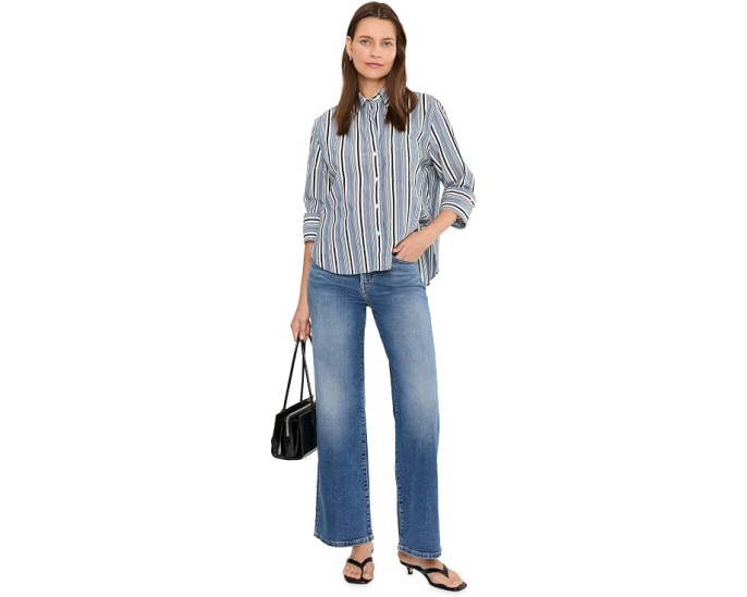 Y-образная рубашка Madewell в полоску добби