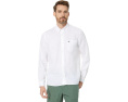Lacoste льняная рубашка прямого кроя с длинным рукавом