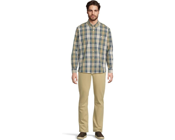 Рубашка Comfort Stretch Chambray от L.L.Bean с длинным рукавом и традиционным кроем навыпуск