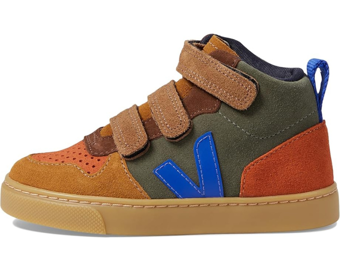 Детские кроссовки VEJA Small V-10 Mid с высоким берцем на липучках