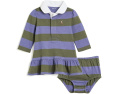 Polo Ralph Lauren Kids платье Striped Cotton Rugby с шортами для малышей