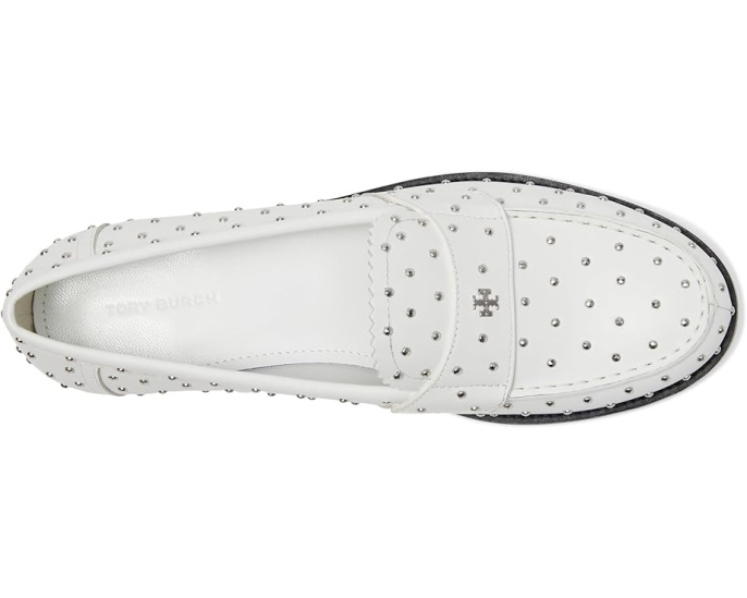 Лоферы Tory Burch Classic Stud с металлическими шипами облачно серебристые