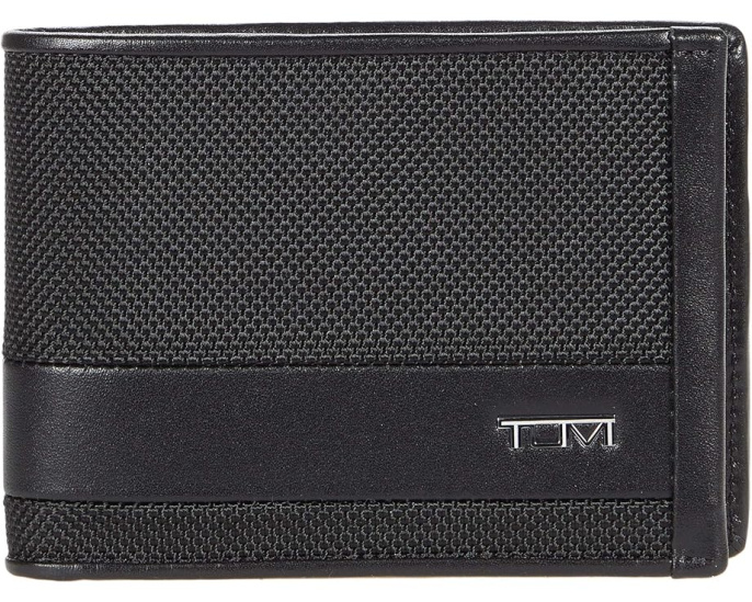Tumi Alpha Double Billfold кожанный бумажник с двумя отделениями