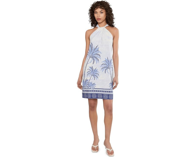 Платье Tommy Bahama Palm Paradise Halter из шелка с запахом