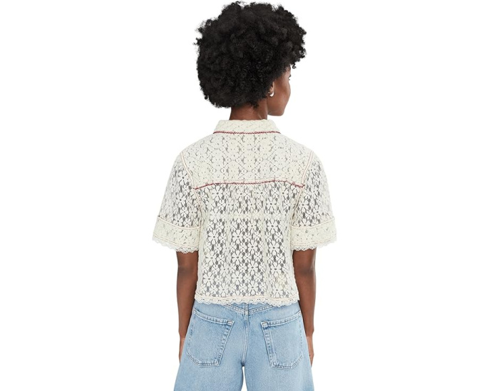 Блуза Mannie с кружевом Free People и короткими рукавами