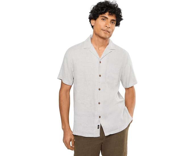 Рубашка Short Sleeve Breeze Camp от Faherty из льняной смеси