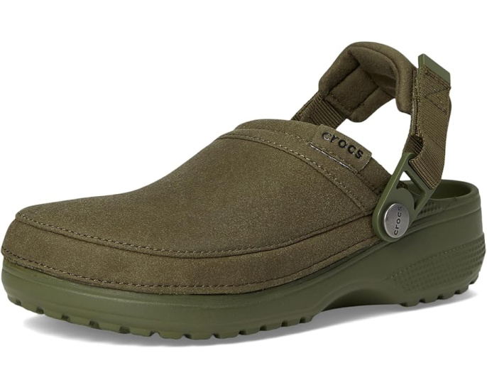 Кроксы Crocs Classic Crafted Vegan Suede Clogs с ремешком и стелькой Croslite
