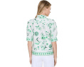CeCe топ Cotton Sateen Hidden Placket из хлопкового сатина