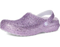 Блестящие кроксы Crocs Classic с подкладкой для детей на заднем ремешке