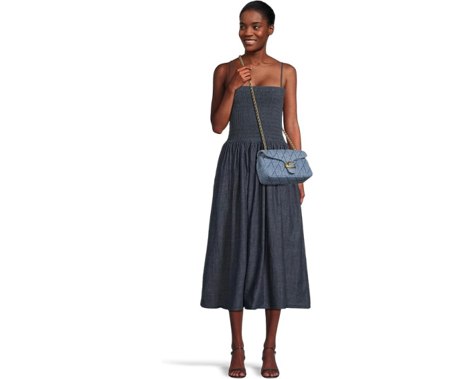 Сумка через плечо COACH Tabby Shoulder Bag 26 с квилтингом индиго