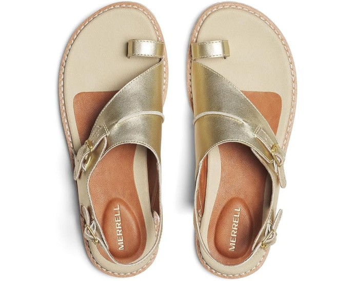 Сандалии Merrell Haven Metallic Backstrap из цельнозерновой кожи с подошвой Quantum Grip