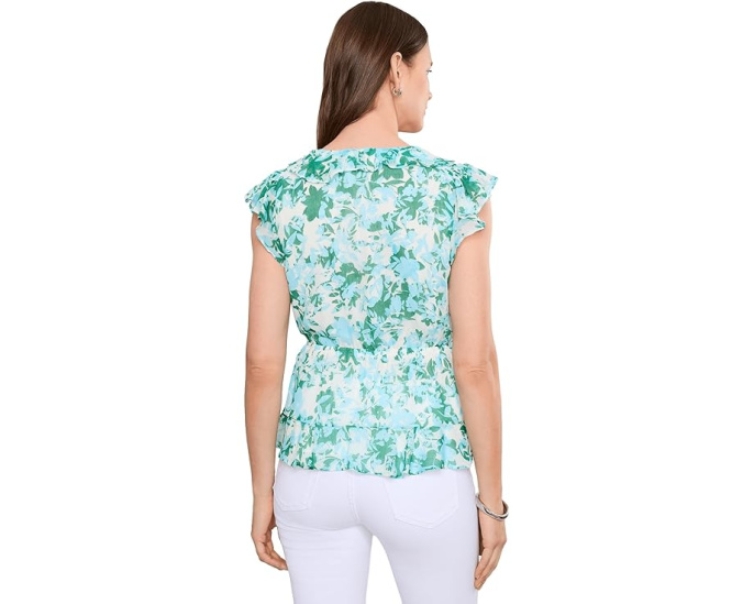 CeCe топ с оборками и завязками Ruffle Tie Wrap Top