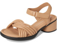Босоножки ECCO Sculpted Luxury 35 Cross Strap Heel Sandal на каблуке бежевого цвета