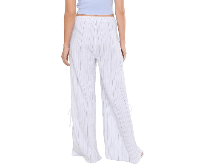 XCVI Штаны Muriel Wide Leg в полоску белые