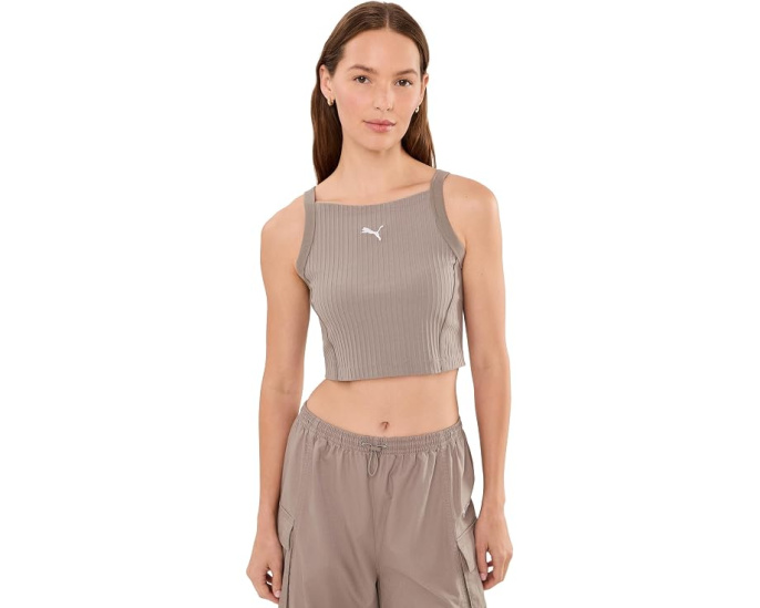 Базовый топ с ребристой текстурой Puma Essentials Ribbed Cropped Tank Top