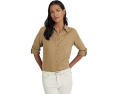 Льняная рубашка Lauren Ralph Lauren цвета Birch Tan