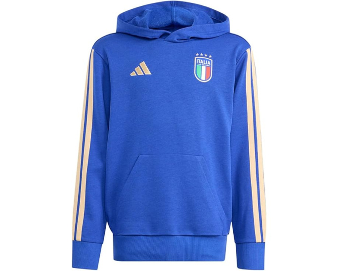 Детская толстовка adidas FIGC Italy Alphaskin с капюшоном, синяя