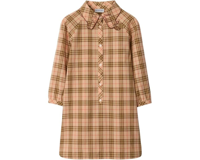 Платье Burberry Kids Elodie Check с принтом в клетку