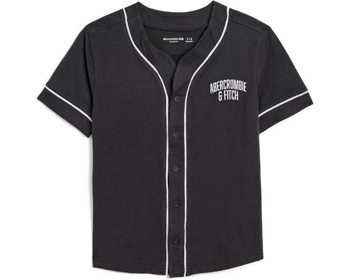 Футболка бейсбольная abercrombie kids Piped Baseball Tee розовая для детей старшего возраста
