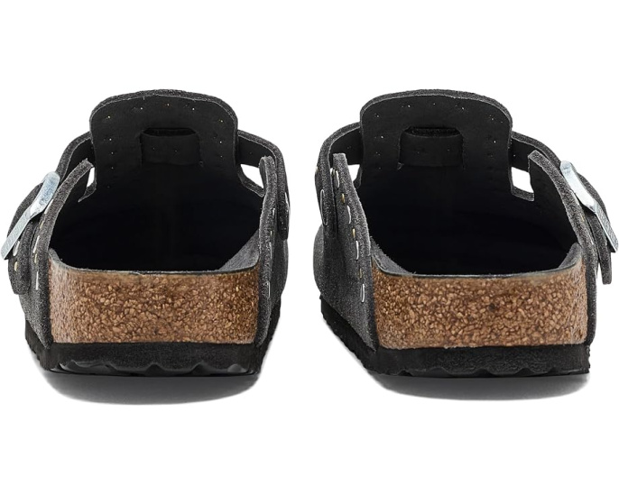 Кломпы Birkenstock Boston с заклепками из замши