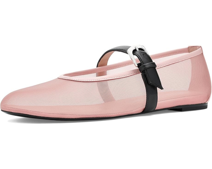 Балетки Stuart Weitzman Sai Bareitall Maryjane с круглым носком и регулируемой пряжкой