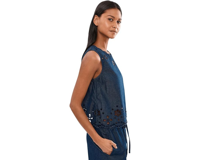 Топ Madewell Denim Embroidered Shell с вышивкой