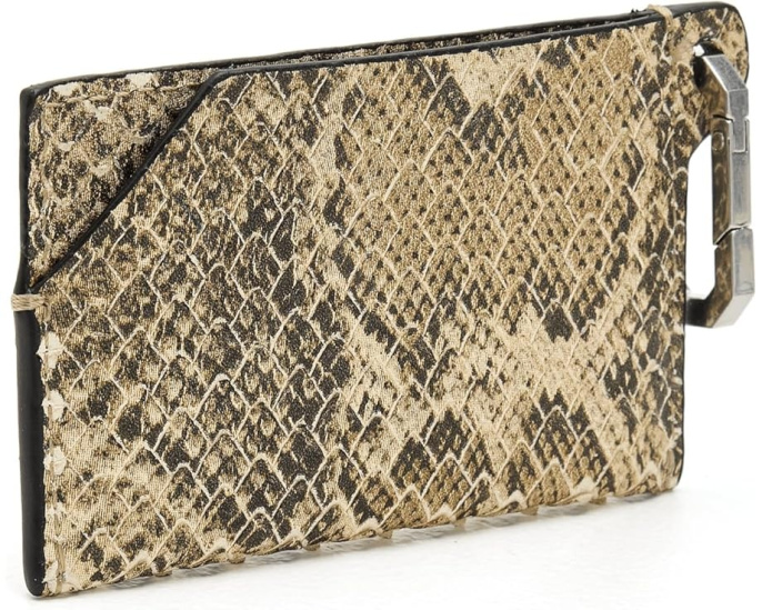Кардхолдер AllSaints Hex Snake с карабином и тиснением под змею