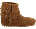 Ботильоны Minnetonka Kids Side Zip Double Fringe с бахромой