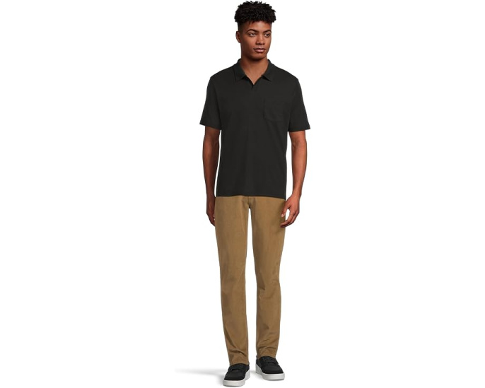 Vince поло Short Sleeve Johnny Collar с воротником-стойкой и сетчатой структурой