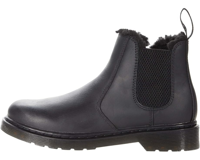 Ботинки Dr. Martens 2976 Leonore Mono для детей с подкладкой из шерпы