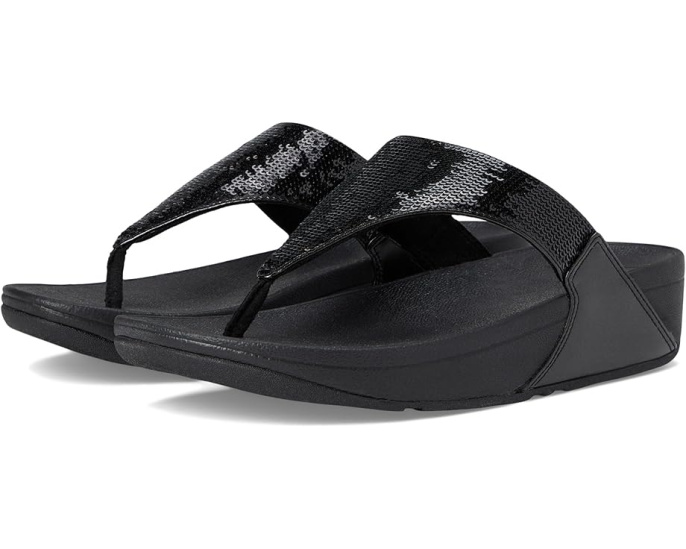 Блестящие сандалии FitFlop Lulu с микровобблбордом и стразами