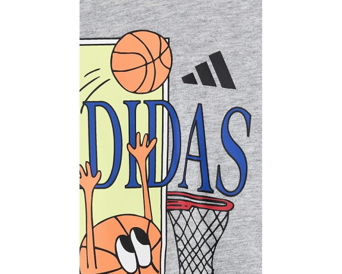 Adidas детский спортивный костюм с капюшоном и принтом Серый