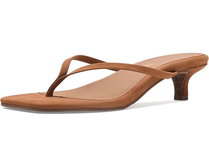 Сандалии TKEES Square Toe Julia Suede на низком каблуке