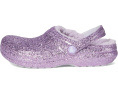 Блестящие кроксы Crocs Classic с подкладкой для детей на заднем ремешке