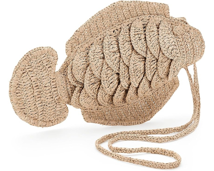 Madewell подвесной чехол для телефона Fish Pouch из соломки