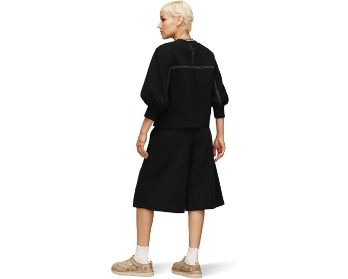Топ Classic Puff Sleeve Top с объемными рукавами и отделкой контрастной строчкой