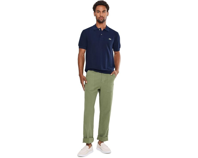 Lacoste хлопковый трикотажный поло Classic Fit Navy Blue