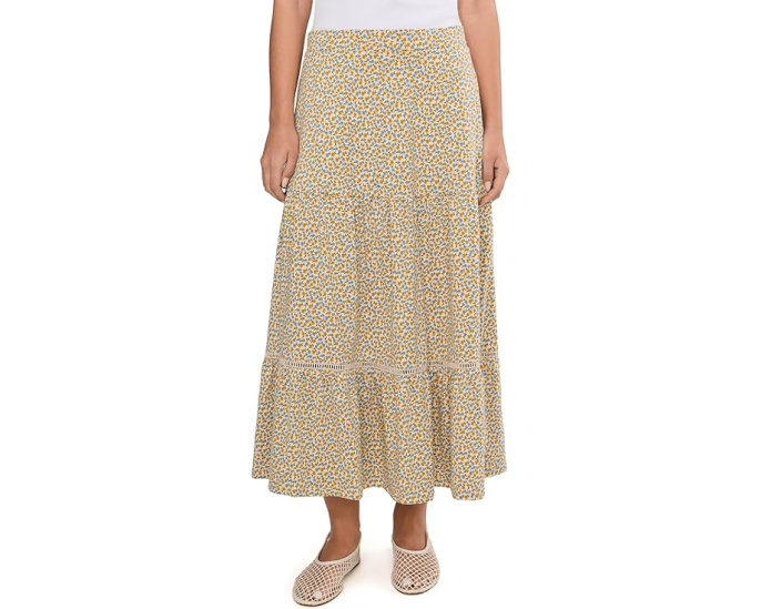 Юбка миди Toad&Co Marigold с ярусами из органического хлопка и TENCEL