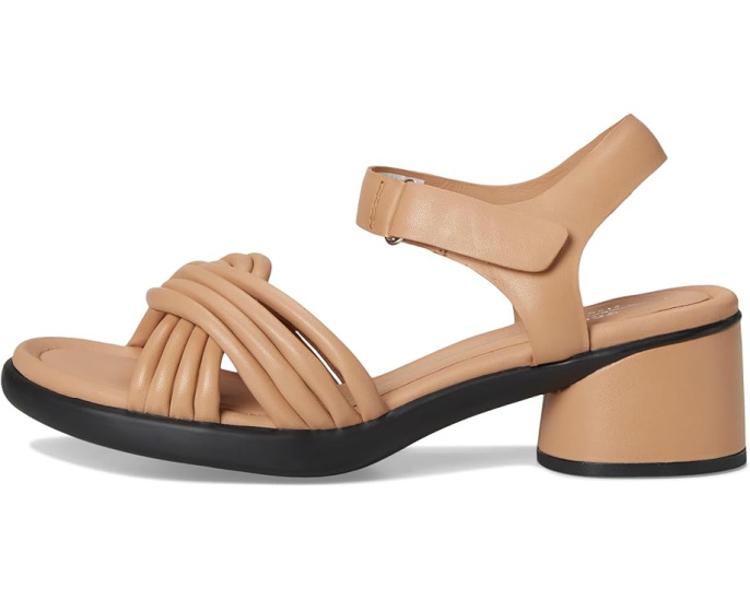 Босоножки ECCO Sculpted Luxury 35 Cross Strap Heel Sandal на каблуке бежевого цвета