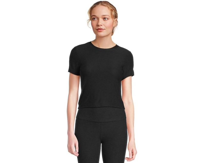 Beyond Yoga футболка Featherweight Cropped с ребристой отделкой