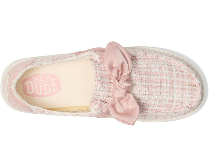 Лоферы Hey Dude Wendy Bow Tweed с бантом из твида и съемной стелькой