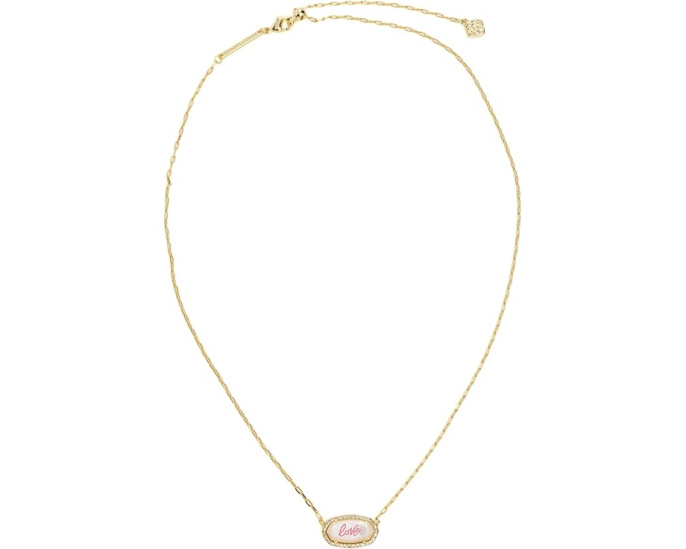 Кулон Kendra Scott Elisa Pave Frame на короткой цепочке с ракушкой
