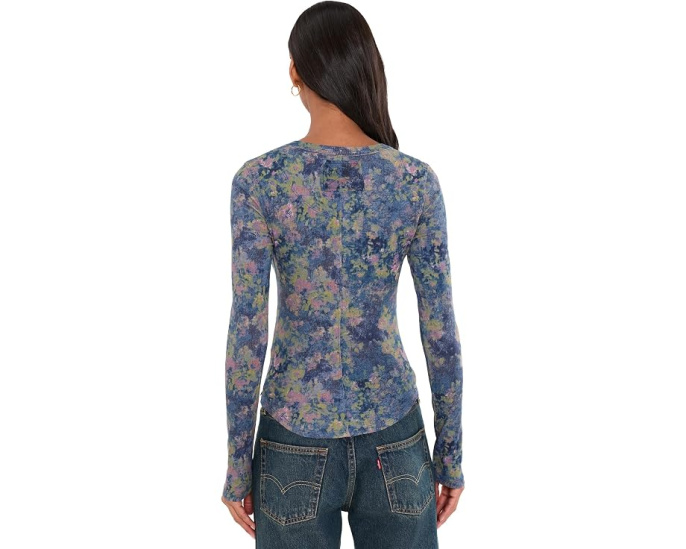 Free People Джемпер Jamie с принтом и длинным рукавом