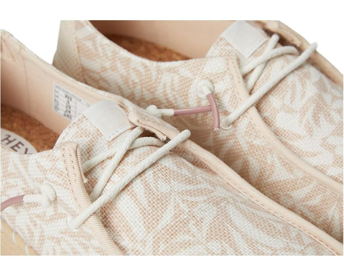 Эспадрильи Hey Dude Wendy Espadrille Retro Palm с пробковой стелькой и тканевым каблуком