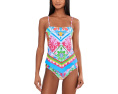 BECCA Mijas Casey Hankercheif Tankini Top с принтом