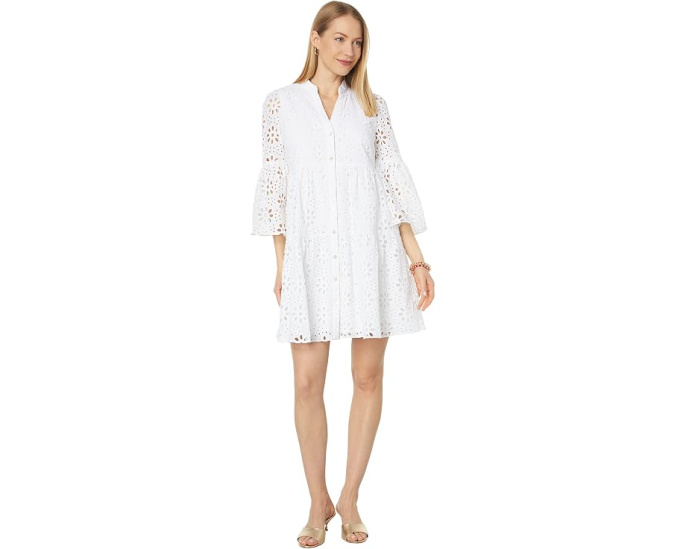 3/4 Sleeve Hazelanne Eyelet Dress