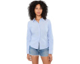Оксфордская рубашка Free People Benny Slim Oxford синего цвета
